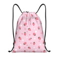 thumbnail image 1 of Kdxio Floral Strawberr Print Drawstring Backpack Bag,Waterproof Draw String Back Sack, Gym Drawstring Bags Swim Bag For Unisex, 1 of 9