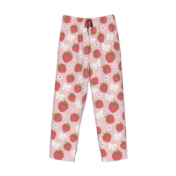 Kdxio Floral Strawberr Print Men's Sleep Pajama Pant Lounge Pants with Pockets