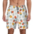 thumbnail image 1 of Kdxio Floral Strawberr Print Men's Swim Trunks with Compression Liner 7 Inch Inseam Quick Dry Swim Shorts, 1 of 7