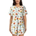 thumbnail image 1 of Kdxio Floral Strawberr Print Pajamas Sets for Women Short-Sleeved Pjs with Lounge Shorts Two Piece Sleepwear S-4XL, 1 of 9
