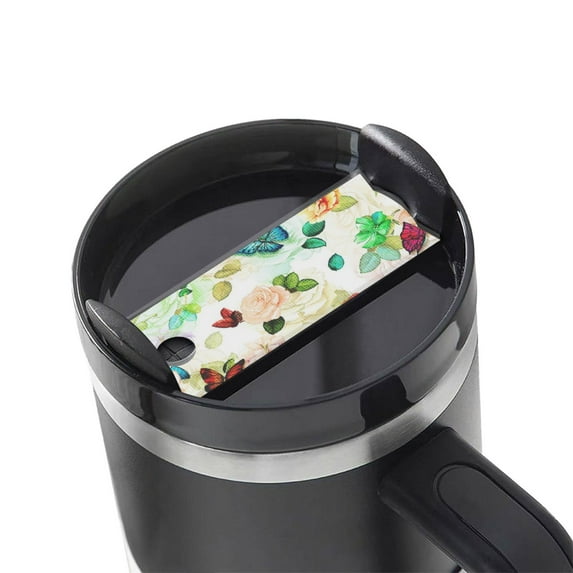 Kdxio Floral Vintage Name Plate Compatible Stanley Cups Name Tag Acrylic Nameplate Tumbler Lid Topper for Cup Accessories