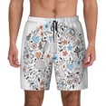 thumbnail image 1 of Kdxio Floral With Rabbits Print Men'S Swim Trunks With Compression Liner 7 Inch Inseam Quick Dry Swim Shorts, 1 of 7