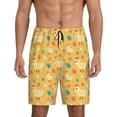 thumbnail image 1 of Kdxio Flowe Chicken Print Mens Sleep Shorts Bottoms Soft Comfy Pajama Wear Pants with Drawstring Pockets, 1 of 7