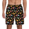 thumbnail image 1 of Kdxio Flowe Rooster Print Men's Swim Trunks with Compression Liner 7 Inch Inseam Quick Dry Swim Shorts, 1 of 7