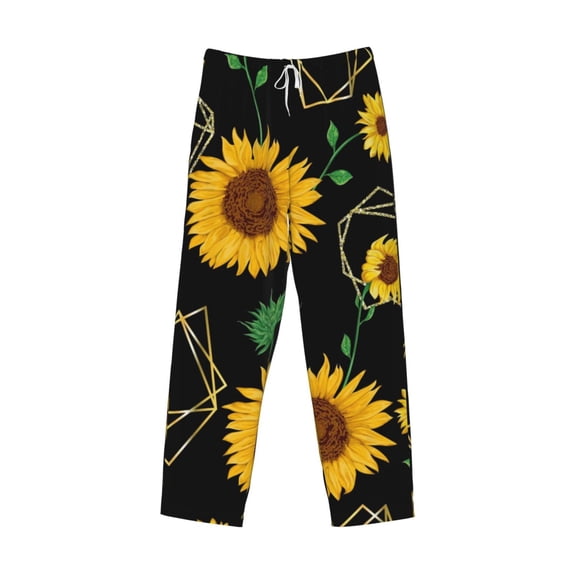 Kdxio Flower (2) Print Men's Sleep Pajama Pant Lounge Pants with Pockets