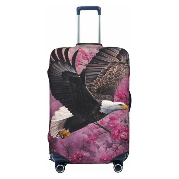 Kdxio Flower Bald Eagle Pattern Luggage Cover for Travel,Elastic and Durable,Fits 18-32 Inch,Anti-Scratch Suitcase Protector-No luggage included