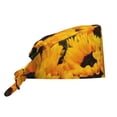 thumbnail image 1 of Kdxio Flower Bush Sunflower Pattern Turban Hat for Women Men Comfortable Adjustable Cleaning Working Cap with Sweatband, 1 of 8