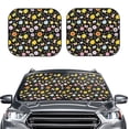 thumbnail image 1 of Kdxio Flower Butterfly Print 2-Piece Sun Shade Front Windshield - Foldable Car Front Window Sunshades for Most Sedans SUV Truck, 1 of 6