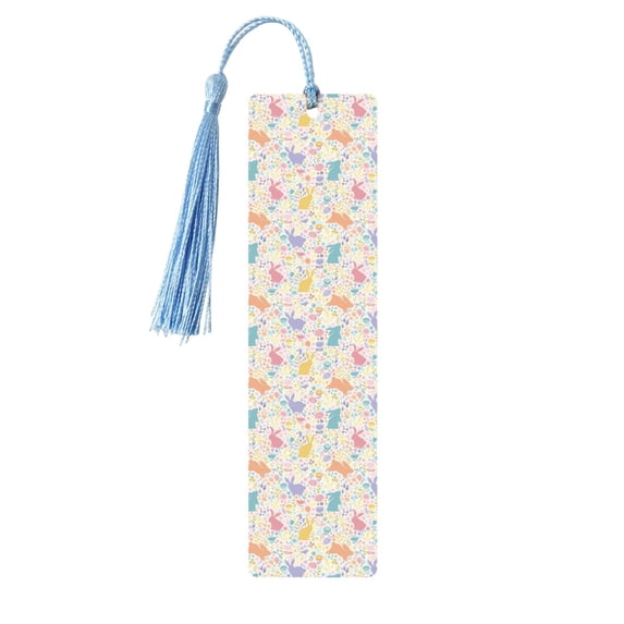 Kdxio Flower Color Rabbit Print Metal Tassel Bookmarks,Perfect Gift for Art Lovers and Bookworms Metal Bookmarks for Women