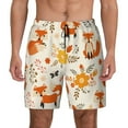 thumbnail image 1 of Kdxio Flower Fox Print Men'S Swim Trunks With Compression Liner 7 Inch Inseam Quick Dry Swim Shorts, 1 of 7