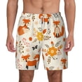 thumbnail image 1 of Kdxio Flower Fox Print Men'S Swim Trunks With Compression Liner 7 Inch Inseam Quick Dry Swim Shorts, 1 of 7
