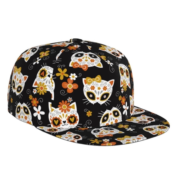 Kdxio Flower Fox Print Snapback Hat for Men Women,Adjustable Baseball Cap