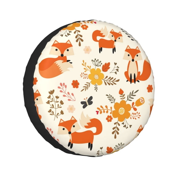 Kdxio Flower Fox for Tire Cover Wheel Protectors Tyre Covers Weatherproof Wheel Covers Universal Fit for Trailer Rv SUV Truck Camper Travel Trailers 14 inch