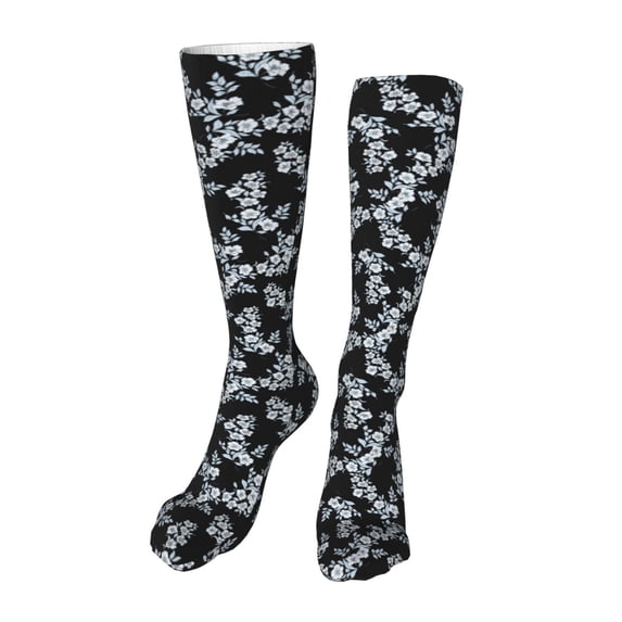 Kdxio Flower Funny Silky Novelty Funky Long Knee High Socks Soft 3D Print Cosplay Crazy Stockings for Men Women