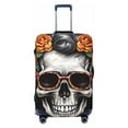 thumbnail image 1 of Kdxio Flower Horn Skull A Pattern Luggage Cover for Travel,Elastic and Durable,Fits 18-32 Inch,Anti-Scratch Suitcase Protector-No luggage included, 1 of 5
