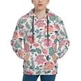 thumbnail image 1 of Kdxio Flower Leaves Pattern Boys Athletic Unisex Boys Girls Hoodie with Pocket Sweatshirts-Small, 1 of 6