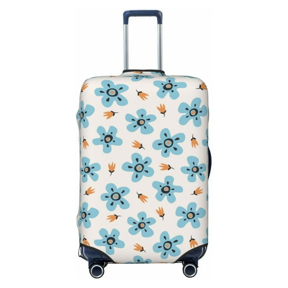 Kdxio Flower Leaves Pattern Luggage Cover for Travel,Elastic and Durable,Fits 18-32 Inch,-No luggage included
