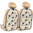 thumbnail image 1 of Kdxio Flower Leaves Print 2 Pack Car Kick Mat Seat Cover Back Protector Mat with Pockets for Organizer Backseat Protector and Storage Anti Kick Pad for Vehicles, 1 of 9