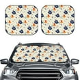 thumbnail image 1 of Kdxio Flower Leaves Print 2-Piece Sun Shade Front Windshield - Foldable Car Front Window Sunshades for Most Sedans SUV Truck, 1 of 6