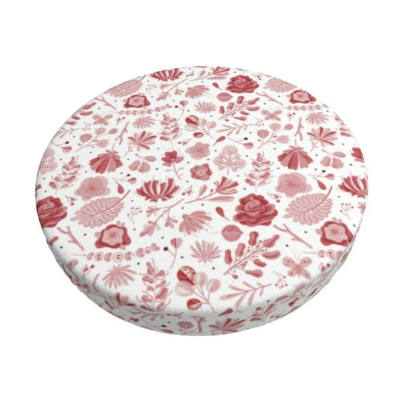 Kdxio Flower Leaves Print Stool Covers Round,Stretch Round Bar Stool Covers Washable Bar Stool Cushion Slipcover for 12-15 Inch Chair