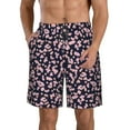 thumbnail image 1 of Kdxio Flower Pattern Mens Casual Shorts - Drawstring Summer Beach Sports Shorts for Men, 1 of 9