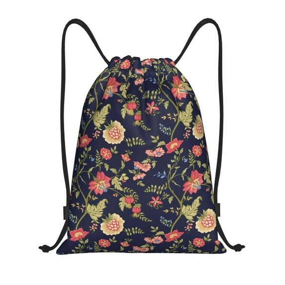 Kdxio Flower Print Drawstring Backpack Bag,Waterproof Draw String Back Sack, Gym Drawstring Bags Swim Bag For Unisex