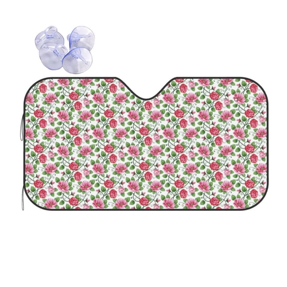 Kdxio Flower Print Front Windshield Sun Shade,Folding Auto Sunshade for Car Truck SUV-Small
