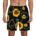 thumbnail image 1 of Kdxio Flower Print Men'S Swim Trunks With Compression Liner 7 Inch Inseam Quick Dry Swim Shorts, 1 of 7