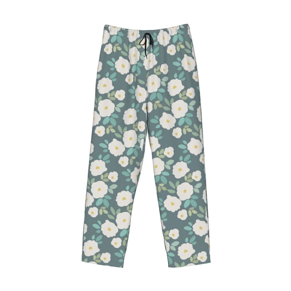 Kdxio Flower Print Men's Sleep Pajama Pant Lounge Pants with Pockets