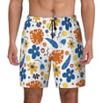 thumbnail image 1 of Kdxio Flower Print Men's Swim Trunks with Compression Liner 7 Inch Inseam Quick Dry Swim Shorts, 1 of 7