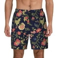 thumbnail image 1 of Kdxio Flower Print Men's Swim Trunks with Compression Liner 7 Inch Inseam Quick Dry Swim Shorts, 1 of 7