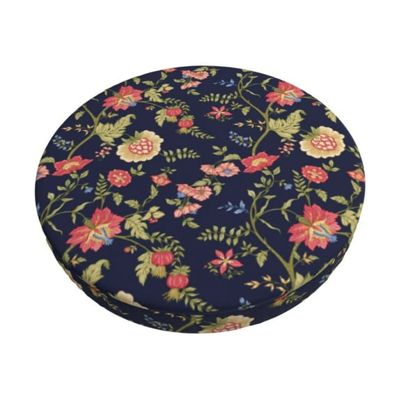 Kdxio Flower Print Stool Covers Round,Stretch Round Bar Stool Covers Washable Bar Stool Cushion Slipcover for 12-15 Inch Chair