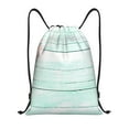 thumbnail image 1 of Kdxio Flowers And Turquoise Wooden Print Drawstring Backpack Bag,Waterproof Draw String Back Sack, Gym Drawstring Bags Swim Bag For Unisex, 1 of 5