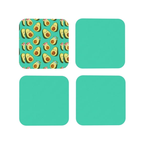 Kdxio Flowers Avocado Funny Coasters,4 Pcs Leather Coasters,Housewarming Gifts,Protect Furniture From Water Marks Scratch And Damage