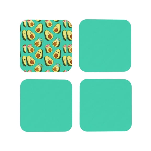 Kdxio Flowers Avocado Funny Coasters,4 Pcs Leather Coasters,Housewarming Gifts,Protect Furniture From Water Marks Scratch And Damage