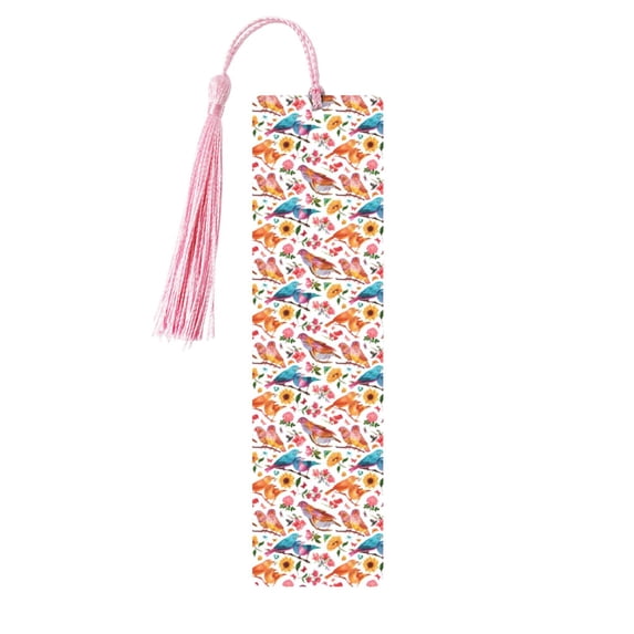 Kdxio Flowers Birds And Butterflies Print Metal Tassel Bookmarks,Perfect Gift for Art Lovers and Bookworms Metal Bookmarks for Women