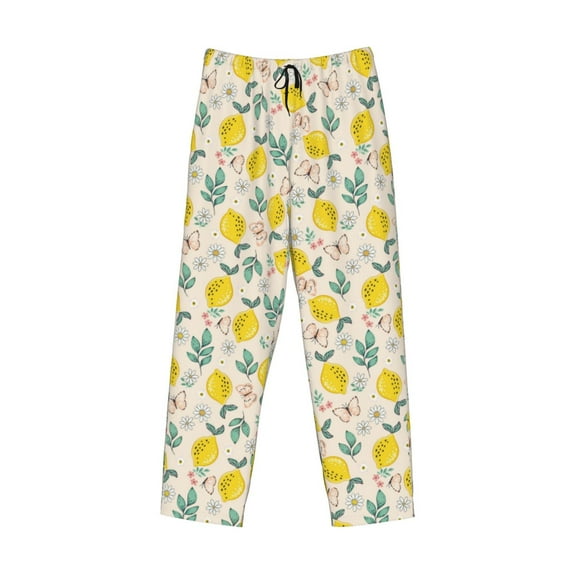 Kdxio Flowers and Butterflies Print Men's Sleep Pajama Pant Lounge Pants with Pockets
