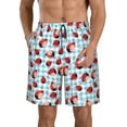 thumbnail image 1 of Kdxio Flowers and Lady Bugs Pattern Mens Casual Shorts - Drawstring Summer Beach Sports Shorts for Men, 1 of 9
