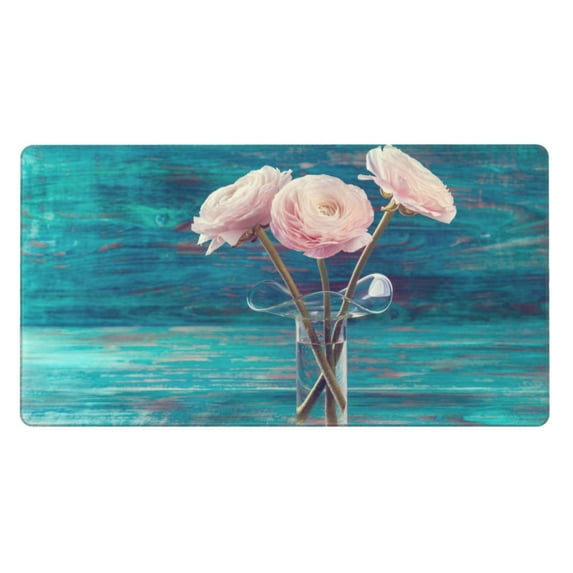 Kdxio Flowers in Glass Vase Print Large Gaming Mouse Pad,Non-Slip Base,Water Resist Keyboard Pad for Gamer,Office & Home,29.5 x 15.8 in