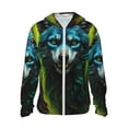thumbnail image 1 of Kdxio Fluorescent Wolf Print Women Men Sun Protection UPF 50+ Jackets Zip Up Long Sleeve Hoodie Hiking Lightweight with Pockets, 1 of 5