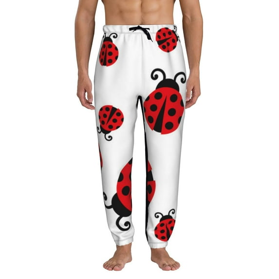 Kdxio Fly Flying Ladybug Pattern Joggers,Sweatpants for Men with Pockets-3X-Large