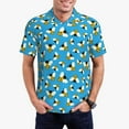 thumbnail image 1 of Kdxio Flying Bees Print Men's Short Sleeve Polo Shirt,Midweight Men's Shirt, 1 of 6