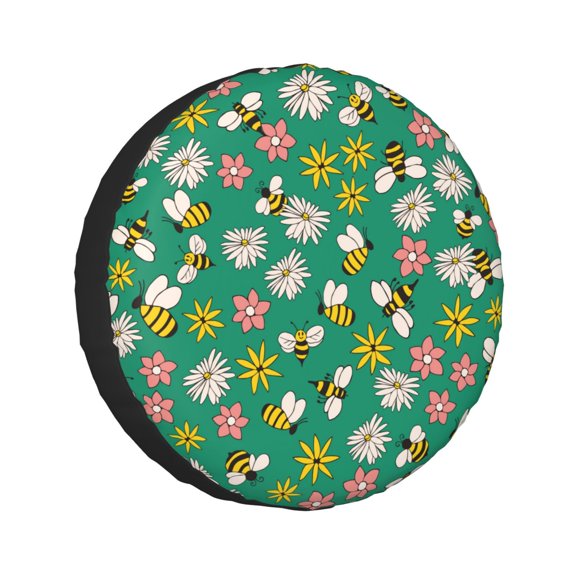 Kdxio Flying Bees for Tire Cover Wheel Protectors Tyre Covers Weatherproof Wheel Covers Universal Fit for Trailer Rv SUV Truck Camper Travel Trailers 14 inch
