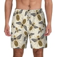 thumbnail image 1 of Kdxio Flying Bees1 Print Men'S Swim Trunks With Compression Liner 7 Inch Inseam Quick Dry Swim Shorts, 1 of 7