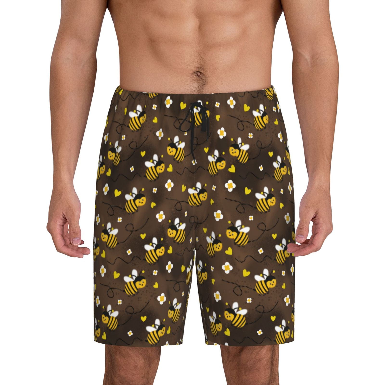 Kdxio Flying Furry Honey Bees Print Mens Sleep Shorts Bottoms Soft ...