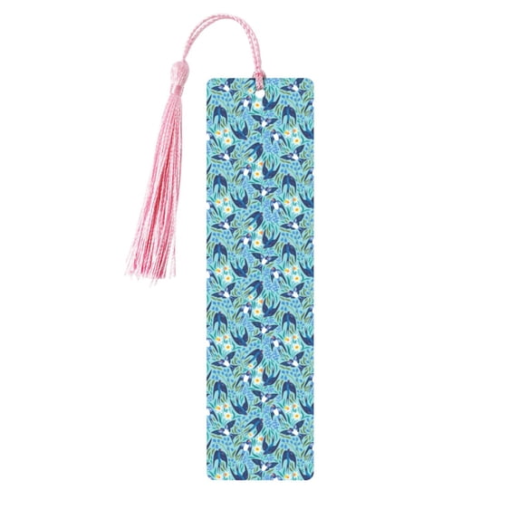 Kdxio Flying Swallows Print Metal Tassel Bookmarks,Perfect Gift for Art Lovers and Bookworms Metal Bookmarks for Women