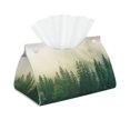 thumbnail image 1 of Kdxio Fog Forest Print Tissue Box Cover,Modern PU Leather Rectangular Tissue Box Holder for Bathroom Living Room Bedroom Office Desk Car Home, 1 of 9