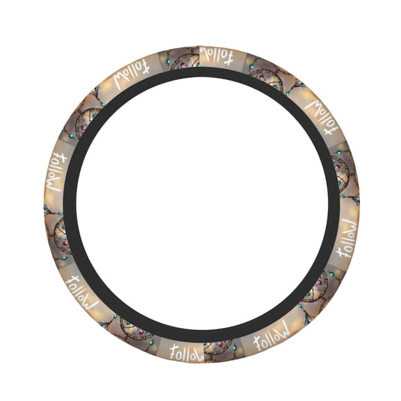 Kdxio Follow Your Dream Dreamcatcher Print Elastic Stretch Steering Wheel Cover,Auto Steering Wheel Cover,15 Inch Anti-Slip,Warm in Winter and Cool in Summer,Fit Suvs,Vans Cars,Trucks