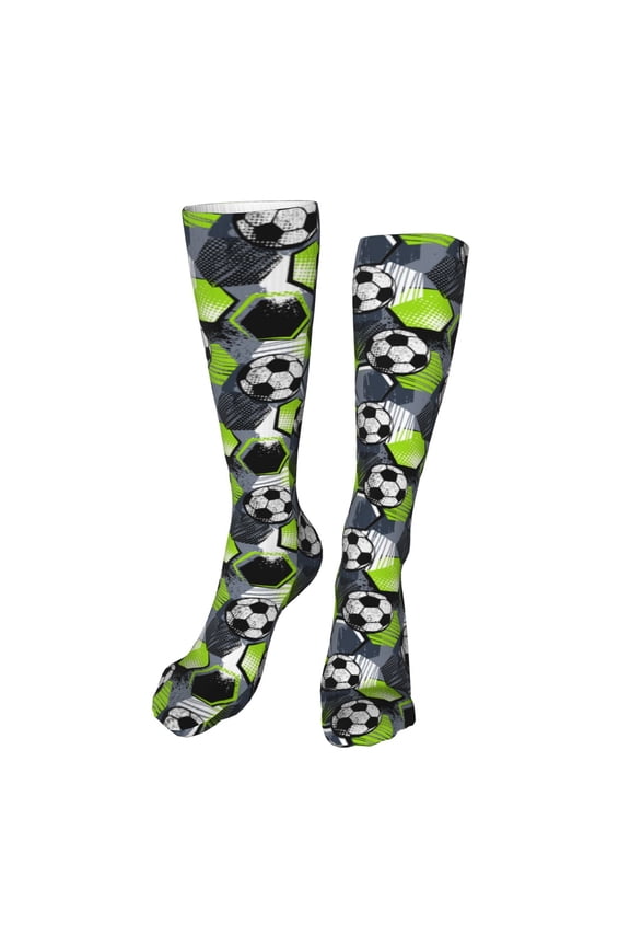 Football Funny Silky Novelty Funky Long Knee High Socks Soft 3D Print Cosplay Crazy Stockings for Men Women