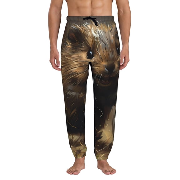 Kdxio Football Loving Hamster Pattern Joggers,Sweatpants for Men with Pockets-3X-Large